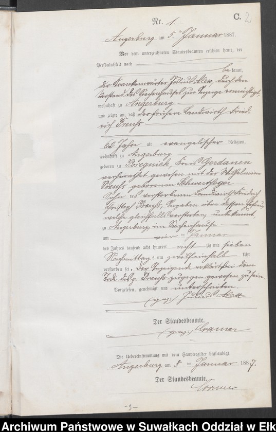 image.from.unit.number "Sterbe-Neben-Register des Preussischen Standes-Amtes der Stadt Angerburg Kreis Angerburg"