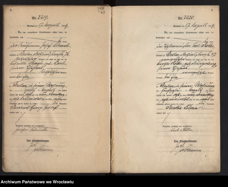 image.from.unit.number "Geburts-Haupt-Register Breslau I 1889 Band 9"