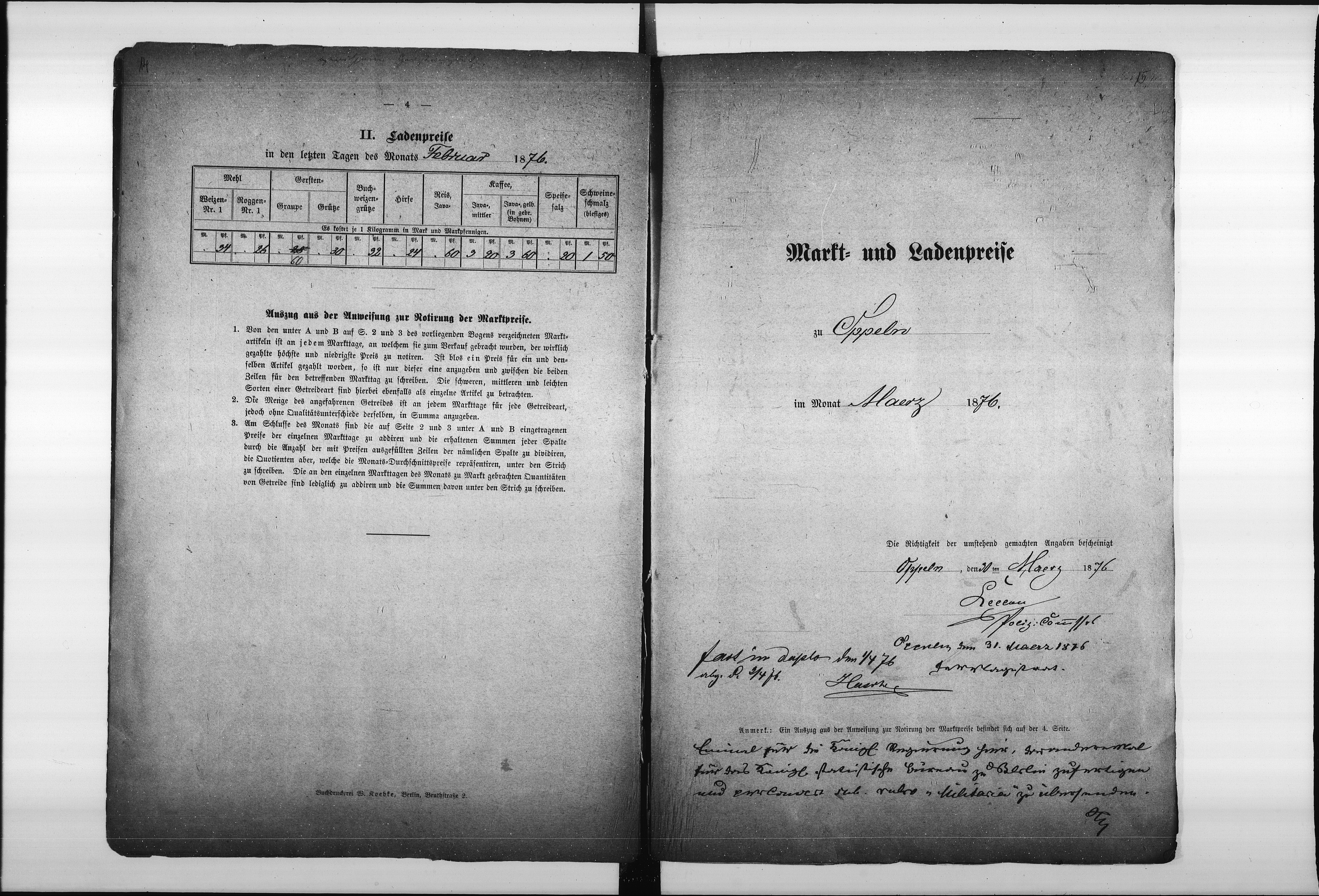 Obraz 13 z jednostki "Acta des Magistrats zu Oppeln betreffend Marktpreis-Tabellen"