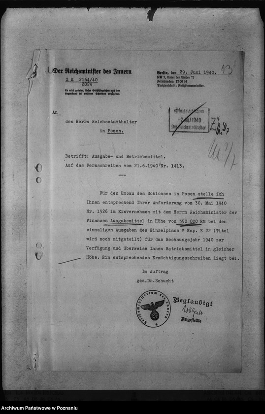 Obraz 17 z jednostki "Finansowanie przebudowy zamku w Poznaniu"