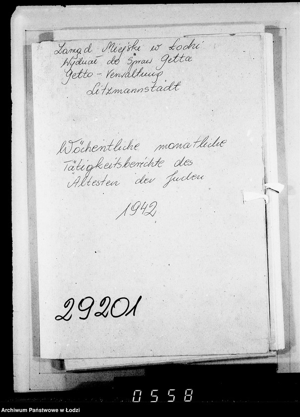 Obraz 4 z jednostki "Wöchentliche (monatliche) Tätigkeitsberichte des Ältesten der Juden"