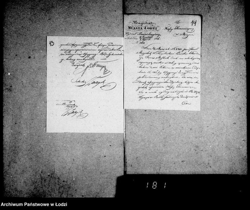 Obraz 13 z jednostki "Akta tyczące się poczynionych forszusów z kasy miasta Łodzi od roku 1846 po koniec roku"