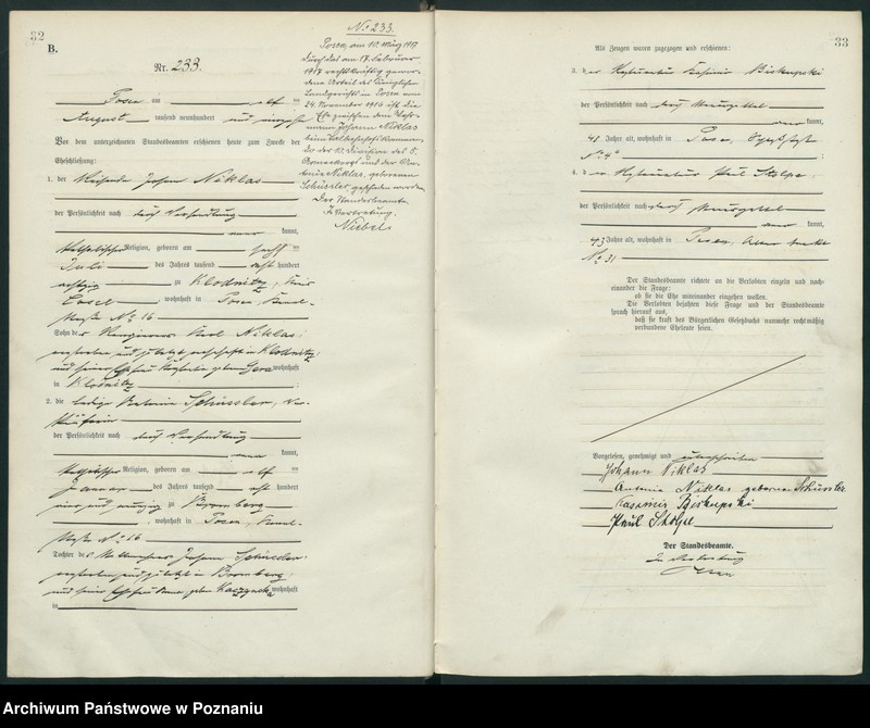 Obraz 19 z jednostki "Księga miejscowa małżeństw tom II [Rejestr główny małżeństw]"