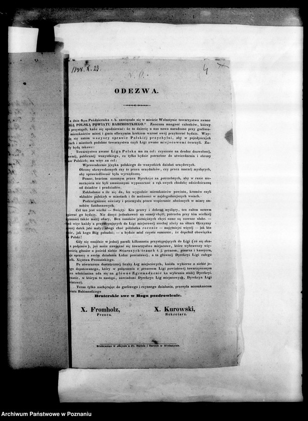 Obraz 8 z jednostki "Dyrekcja Ligi Powiatowej Polskiej Powiatu Babimojskiego- m.in. okólniki Dyrekcji Głównej Ligi Polskiej w Poznaniu, wykazy lig powiatu babimojkiego, korespondencja z podległymi ligami, spisy członków, protokoły posiedzeń."