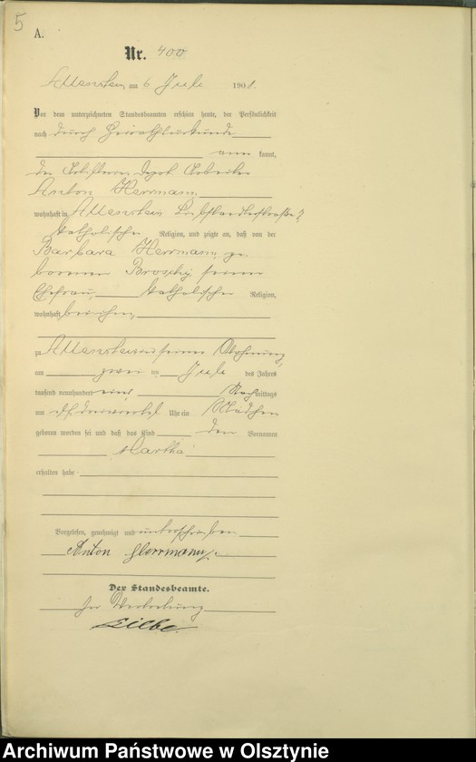 image.from.unit.number "Geburts-Haupt-Register Tom II,Nr 397 - 767"