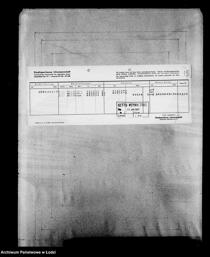 Obraz 19 z jednostki "Sonderkonto 12300 Bankauszüge"