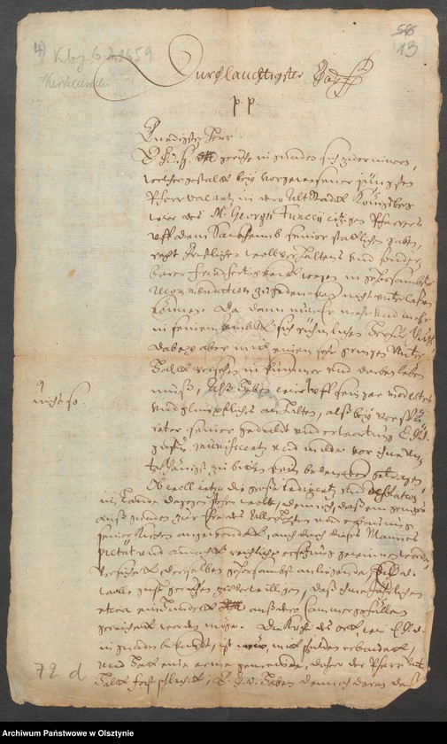 image.from.unit.number "Denunciationenen wegen Delicte u. [und] einer Anstellung in der Franz refor. [reformierte] Kirche"