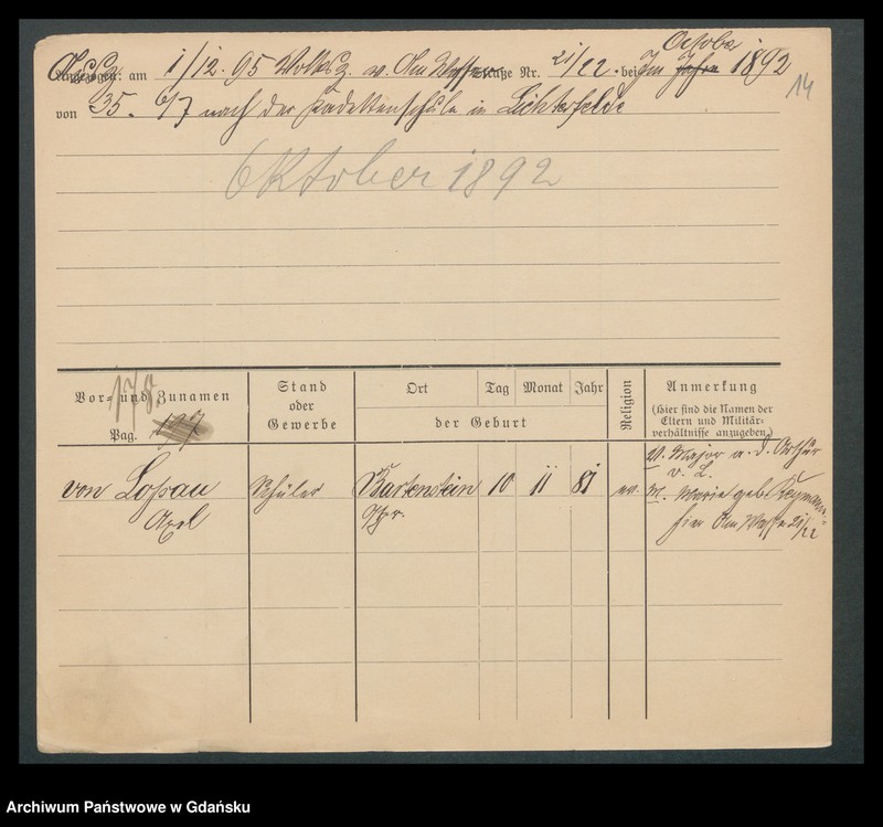 image.from.unit.number "Karty meldunkowe: Loselein - Losoreit"