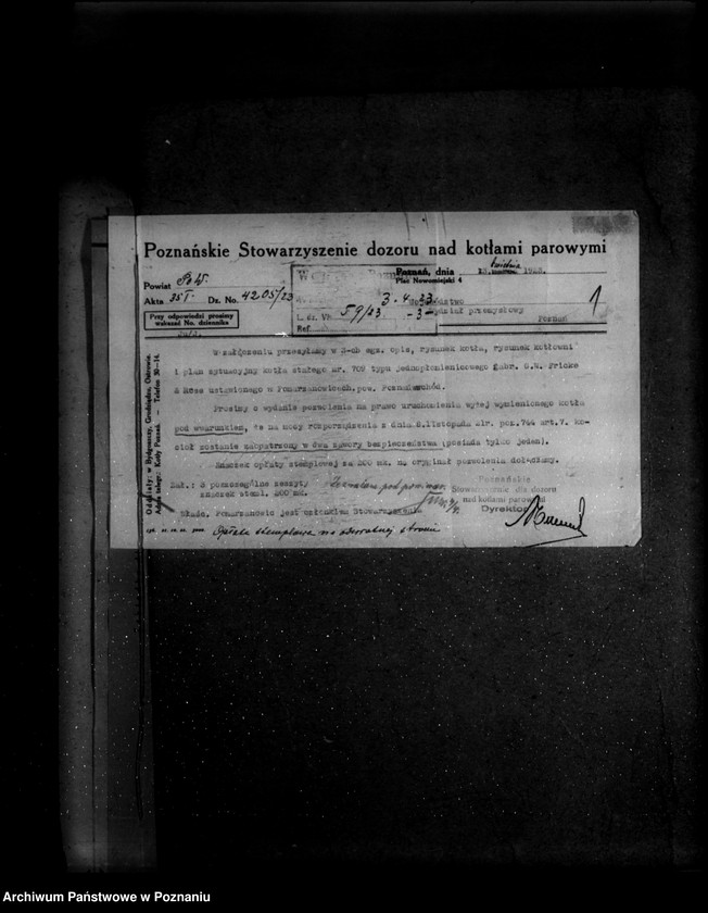 Obraz 5 z jednostki "Mleczarnia dr J. Jackowskiego w Pomarzanowicach powiat poznański nr woj. kotła 101"