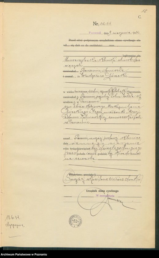 Obraz 17 z jednostki "Księga miejscowa zgonów tom III [Rejestr główny zgonów]"