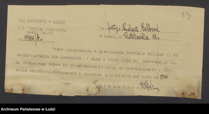 Obraz 15 z jednostki "Nuchem Gelbard - sprzedaż towarów manufakturowych"