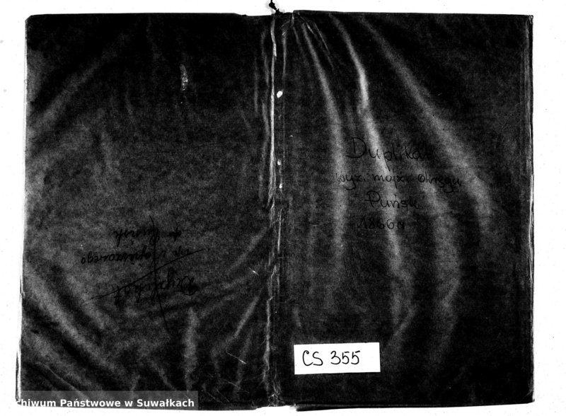 image.from.unit.number "Duplikat Akt Urodzeń, Zaślubień i Zejść Wyznania Mojżeszowego Okręgu Bożniczego Puńsk na 1866 rok."