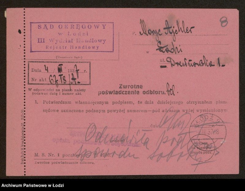 Obraz 10 z jednostki "Moryc Ajchler- sprzedaż skór"