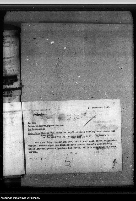 Obraz 12 z jednostki "Wertpapiere. Vermögen der Gemeinden. Liquidation der polnischen Sparkassen. Vorkriegsforderungen der Danziger Werft an die Gemeinden"