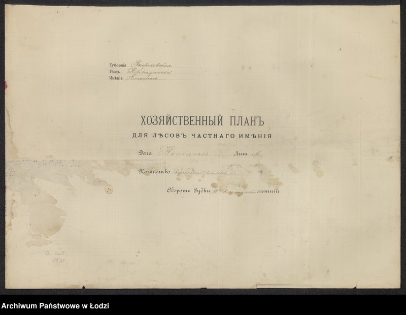 Obraz 5 z jednostki "Obščij plan˝ lesov˝ častnago iměnija Konecpol´ Staryj"