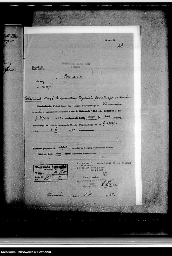 Obraz 16 z jednostki "Urząd Budownictwa Wydziału Powiatowego we Wrześni nr woj. kotła 5595"