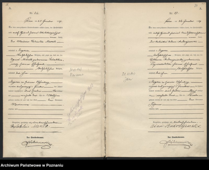 Obraz 16 z jednostki "Księga miejscowa urodzeń"