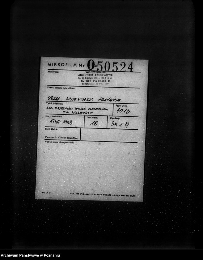 image.from.unit.number "Majętność leśna Wieleń Zaobrzański powiat wolsztyński"