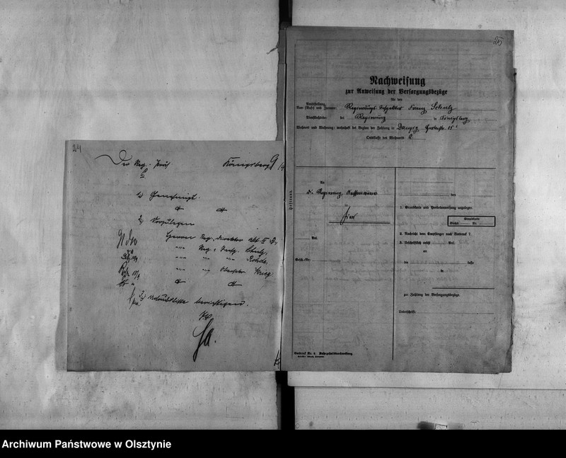 image.from.unit.number "Personal-Akten den Regierungsobersekretär als Büreauvorsteher Franz Schulz"