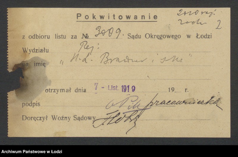 Obraz 4 z jednostki "Hersch Leib Brauner i S-ka - sprzedaż towarów manufakturowych i galanterji"