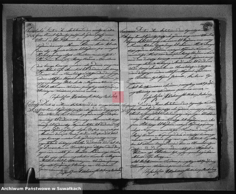 Obraz 17 z jednostki "Księga Duplikat Urodzonych Zaślubionych Zmarłych z Roku 1835 Parafij Bakałarzewskiey Przeznaczona do Archiwum Hipotecznego Powiatu Dąbrowskiego"