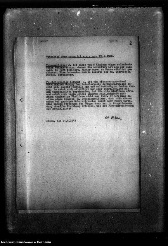 Obraz 6 z jednostki "Unterbringungsfrage gelöst [Wyniki badań psychologicznych dzieci Anton Lier, Theodor Müthel, Johanna Popp, Helmut]."