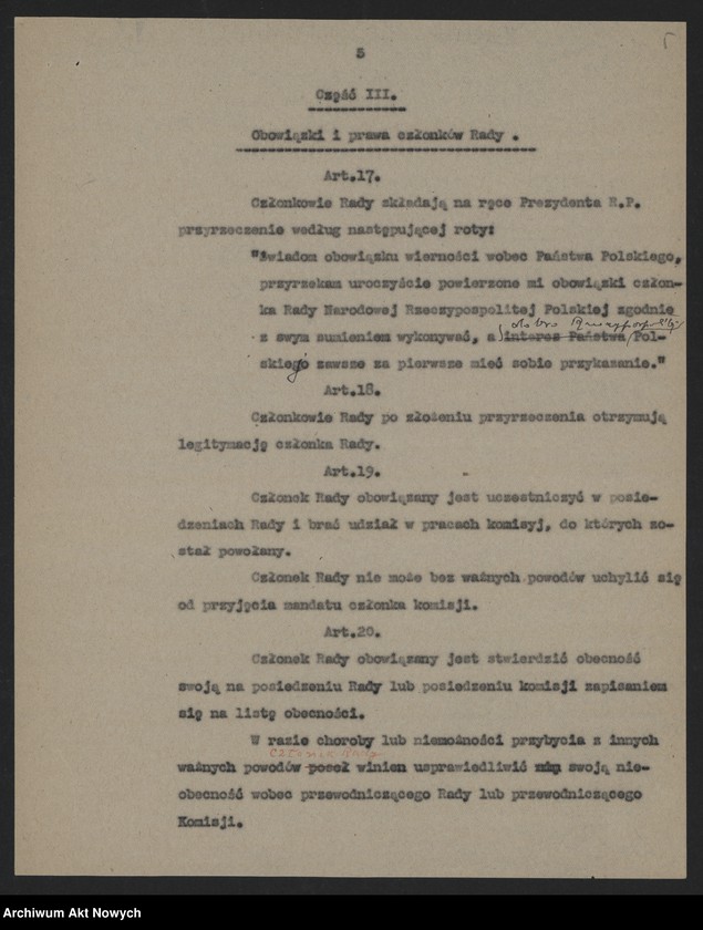 image.from.unit.number "Regulamin Rady Narodowej Rzeczypospolitej Polskiej na emigracji. Zmiany w regulaminie proponowane przez prezydenta W. Raczkiewicza"