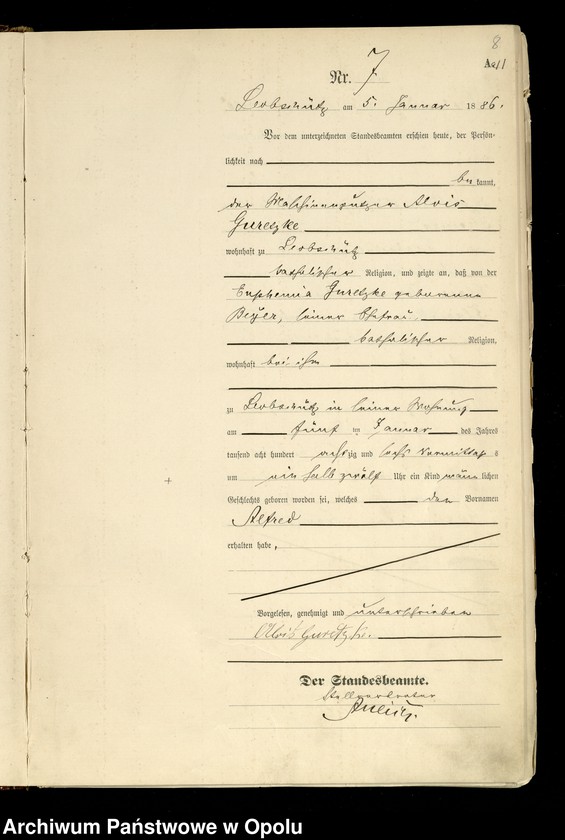 image.from.unit.number "Geburts-Register (Haupt-Register) 1886 (Głubczyce)"