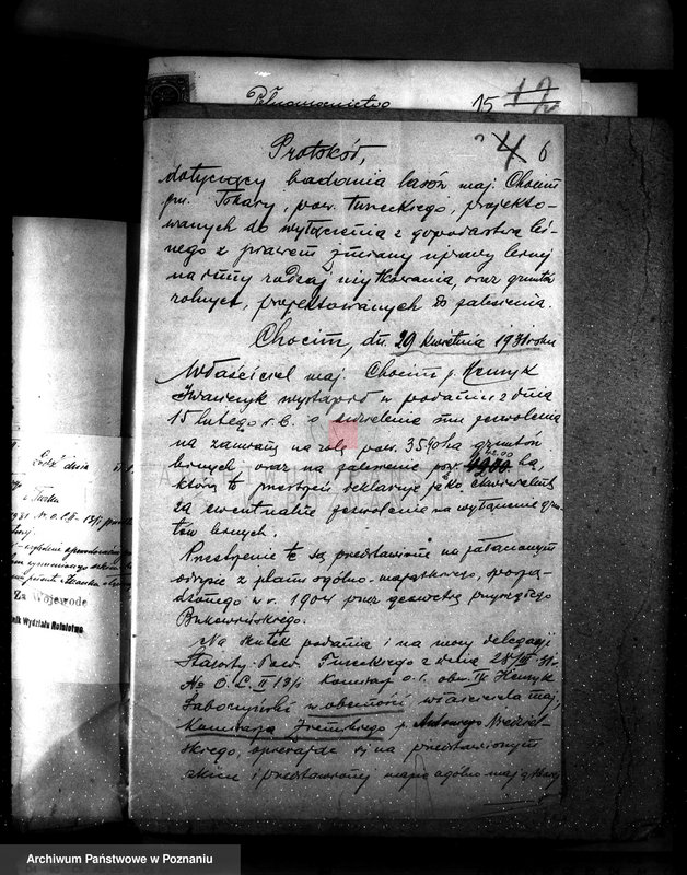 Obraz 10 z jednostki "Sprawa zmiany rodzaju użytkowania gruntów leśnych w majątku Chocim powiat turecki"