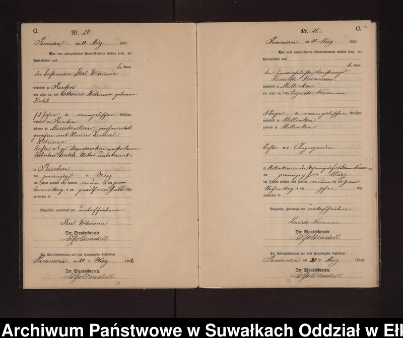 image.from.unit.number "Sterbe-Neben-Register des Preussischen Standes-Amtes Neuhoff Kreis Loetzen"