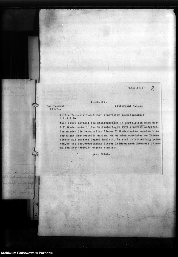 Obraz 6 z jednostki "Schriftwechzel wegen Ermordeter aus Bartelstein (Bercin, powiat Szubin)"