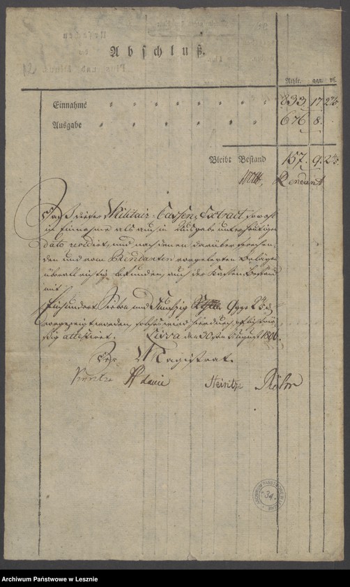 Obraz 14 z jednostki "[Extrakt der Militärkasse zu Lissa]"