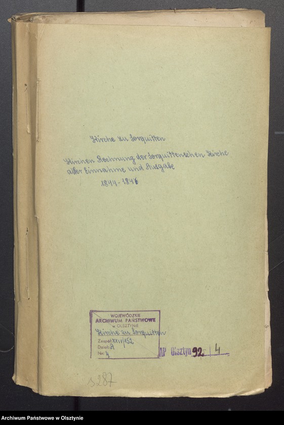 image.from.unit.number "Kirchen Rechnung der Sorquittenschen Kirche aller Einnahme und Ausgabe"