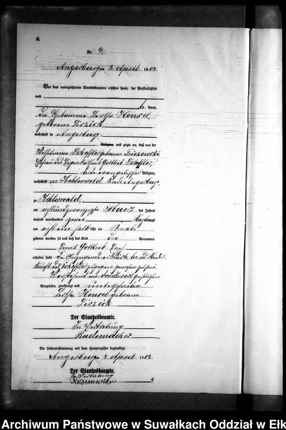 image.from.unit.number "Geburts-Neben-Register des Preussischen Standes-Amtes Kehlen Kreis Angerburg"