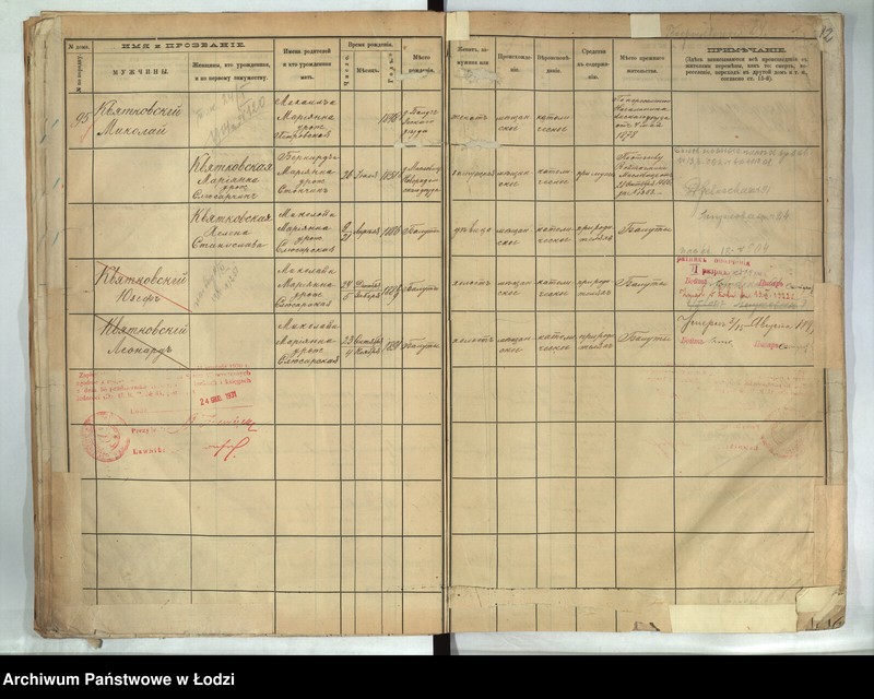 Obraz 13 z jednostki "[Księga ludności stałej m. Łodzi guberni piotrkowskiej - Dzielnicy Bałuty nr domu 95-115]"