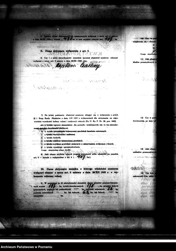 Obraz 6 z jednostki "Majątek Czachory powiatu ostrowskiego wyłączenie z art. 4 i 5 ustawy o wykonaniu reformy rolnej -Emilia Zakrzewska"