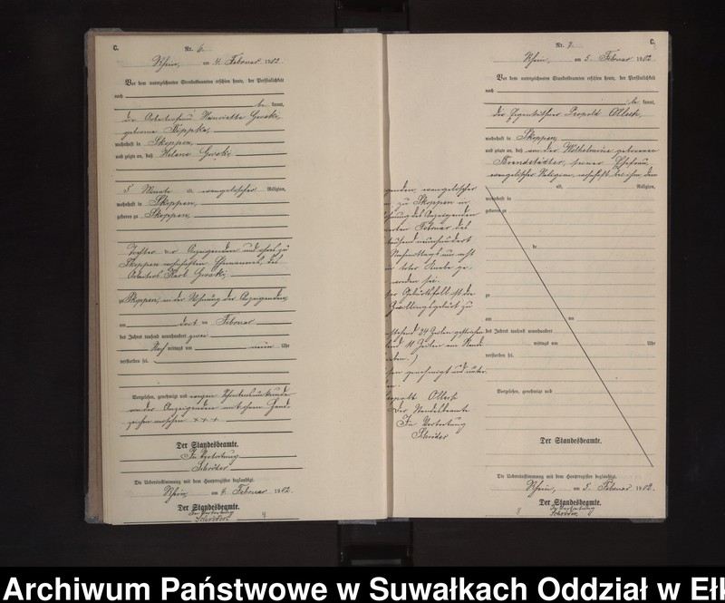 image.from.unit.number "Sterbe-Neben-Register des Königlichen Preussischen Standes-Amtes Orlen Kreis Loetzen"