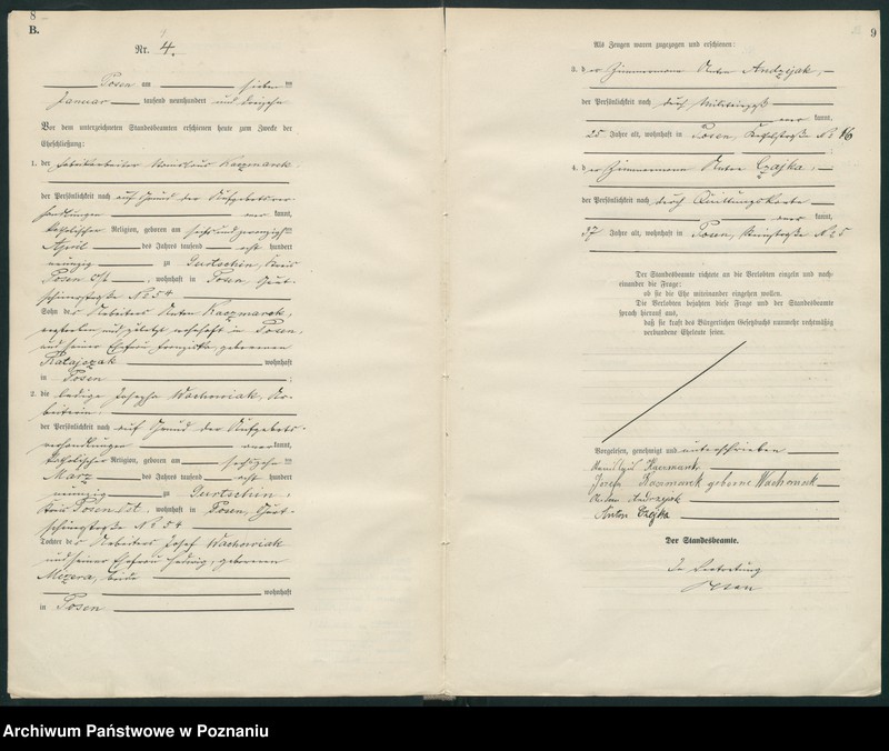 Obraz 6 z jednostki "Księga miejscowa małżeństw tom I [Rejestr główny małżeństw]"