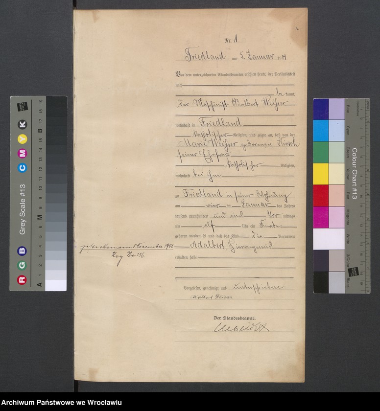 image.from.unit.number "Księga urodzeń USC Mieroszów (Friedland) 1901"