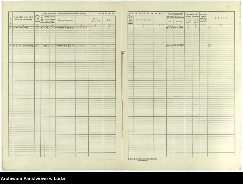 Obraz 19 z jednostki "Wykazy gospod. Nr. 1 pow. brzeziński"