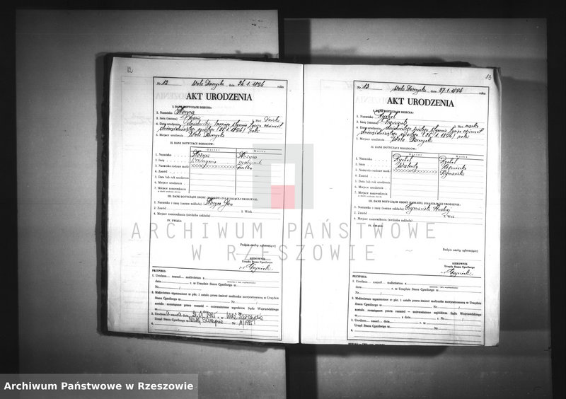 image.from.unit.number "Akta urodzeń (za lata 1894-1901, 1904-1916, 1918-1929) - Wola Zarczycka - odpis"