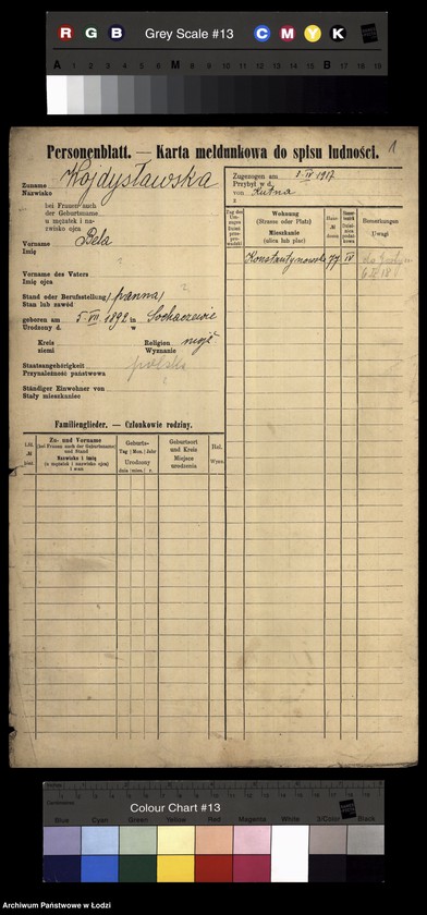 Obraz 3 z jednostki "[Spis ludności Łodzi] Wojdysławski - Wojtarek"