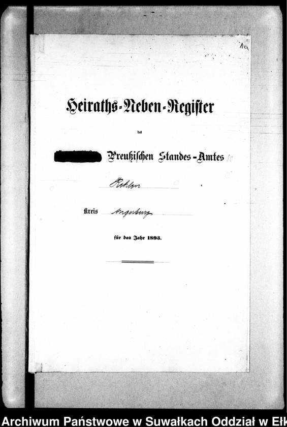 image.from.unit.number "Heiraths-Neben-Register des Preussischen Standes-Amtes Kehlen Kreis Angerburg"