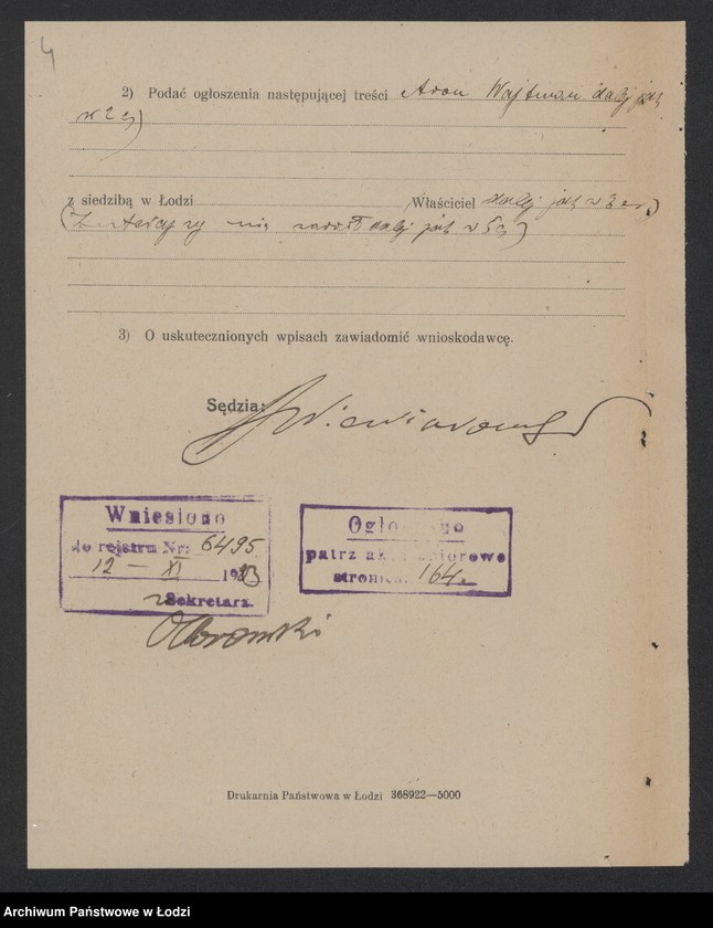 Obraz 6 z jednostki "Aron Wajtman- handel meblami"