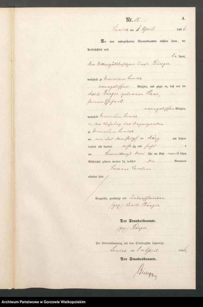 Obraz 17 z jednostki "Geburts Register"
