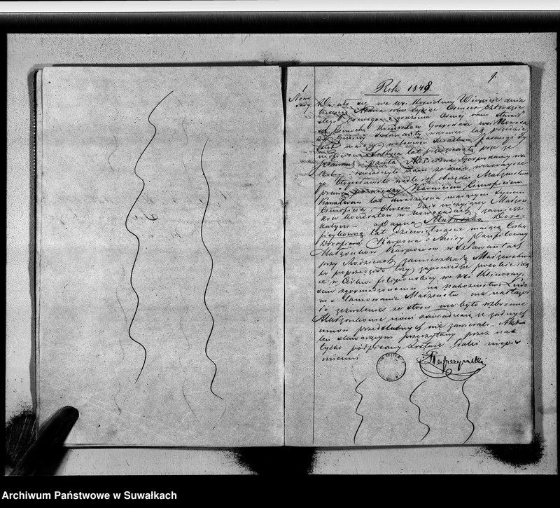 image.from.unit.number "Duplikat Urodzonych, zaślubionych i zmarłych Wyznania Filiponów Okręgu Wiejsieje poczynające w roku 1846, kończące w 1848 roku"