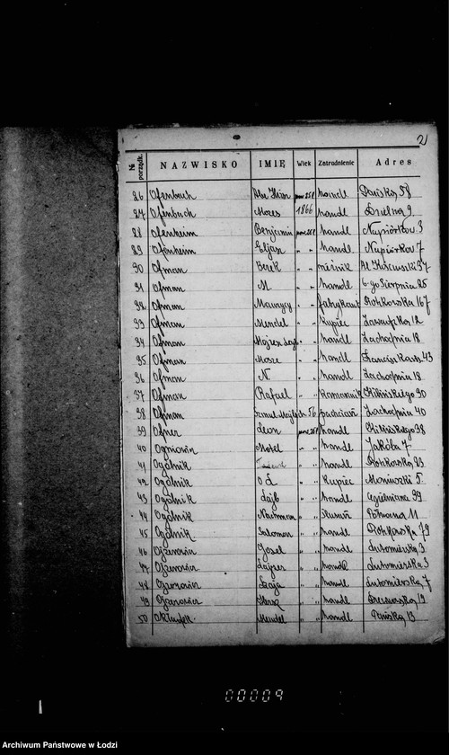 Obraz 7 z jednostki "Lista wyborców Gminy Wyznaniowej Żydowskiej w Łodzi 1924 r. lit. O"