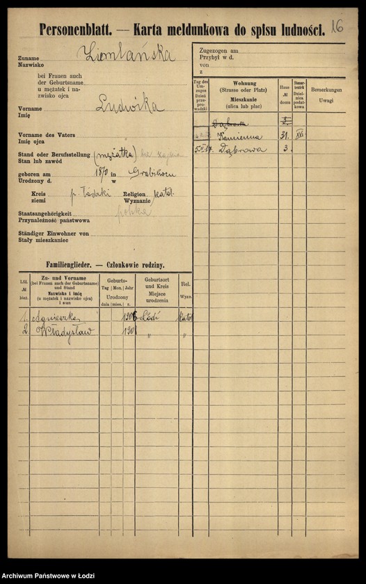 image.from.unit.number "[Spis ludności Łodzi] Ziemkiewicz - Zilberband"