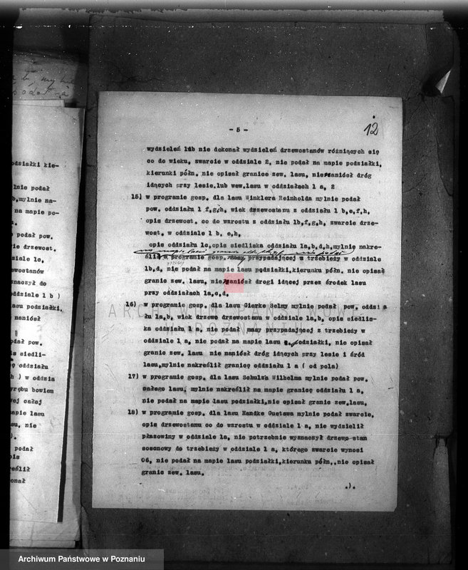 Obraz 16 z jednostki "/Nadzór nad gospodarką leśną/ protokoły badania lasów, programy gospodarcze powiat nowotomyski"