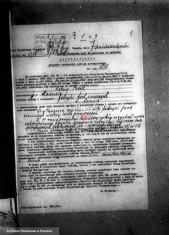Obraz 5 z jednostki "Zatwierdzenie zakładu przemysłowego /fabryki farb/ H. Perek w Lesznie"